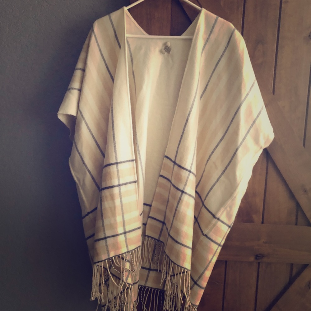 Open poncho sweater